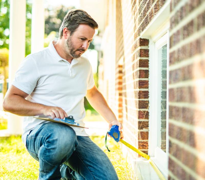 Man applying yellow paint on a wall with a roller.
