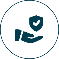 Icon of a hand holding a heart symbolizing care or support.
